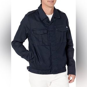 AG Adriano Goldschmied Blue Stretch Arrow Twill Denim Jacket